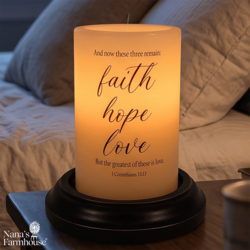 Faith, Hope, Love Candle Sleeve - Vanilla