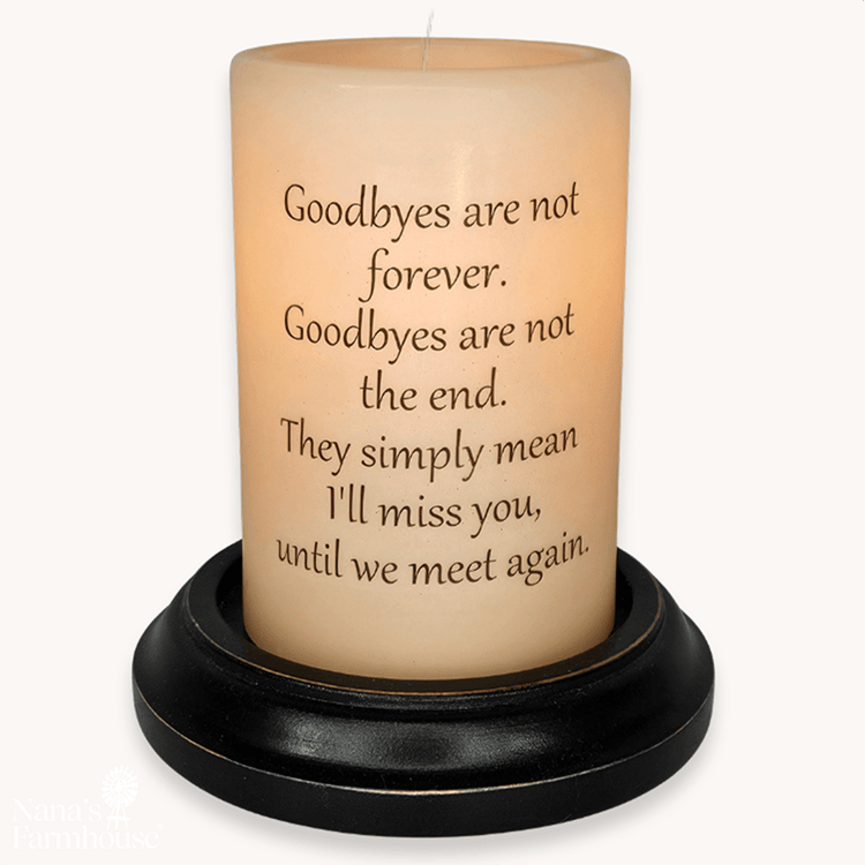 Goodbyes Are Not Forever Candle Sleeve - Antique Vanilla