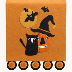 Cats Bats Pumpkin Felt Runner - 14" x 36"