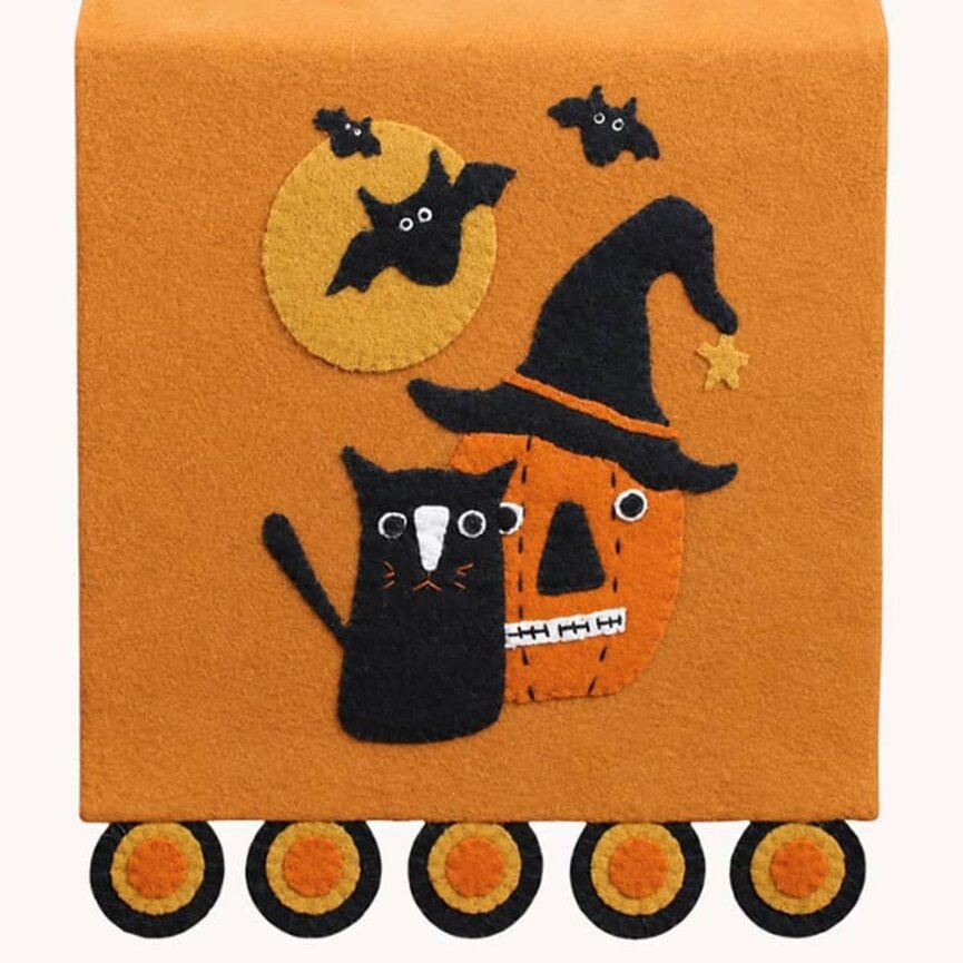 Cats Bats Pumpkin Felt Runner - 14" x 36"