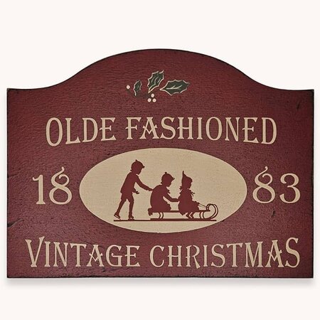 Old Fashioned Vintage Christmas Shelf Sitter Sign
