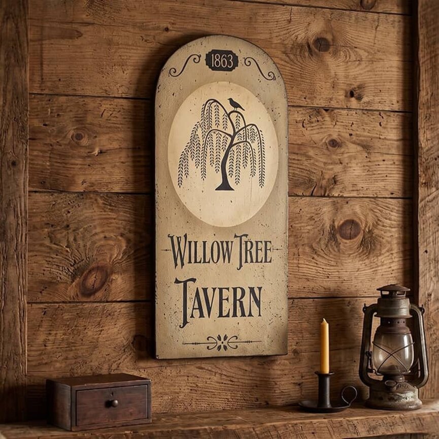 Willow Tree Tavern Wall Sign - 28" x 12"