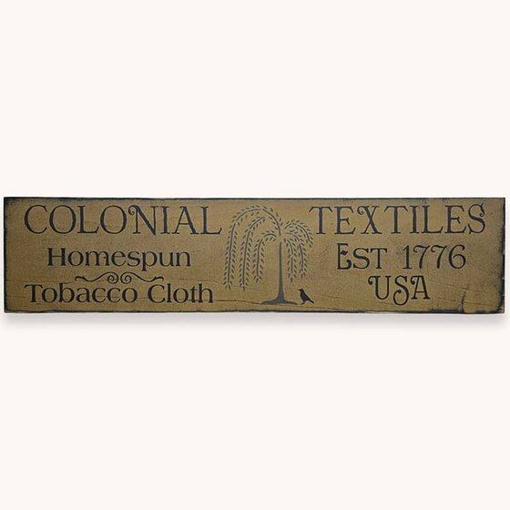 Colonial Textiles Wall Sign