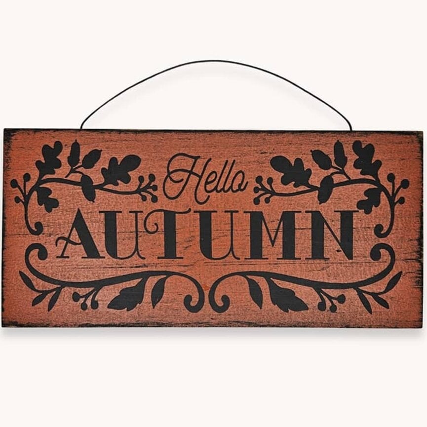 Hello Autumn Hanging Sign - 5.5" x 11.5"