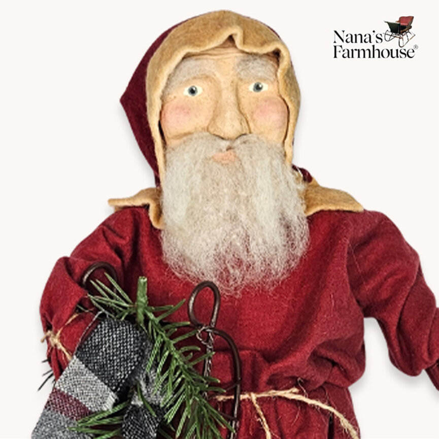 Santa Red Coat W/Sled - 13.5"