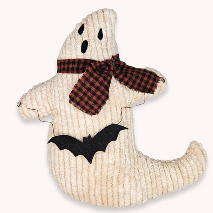 Chenille Ghost with Bat Necklace - 14"