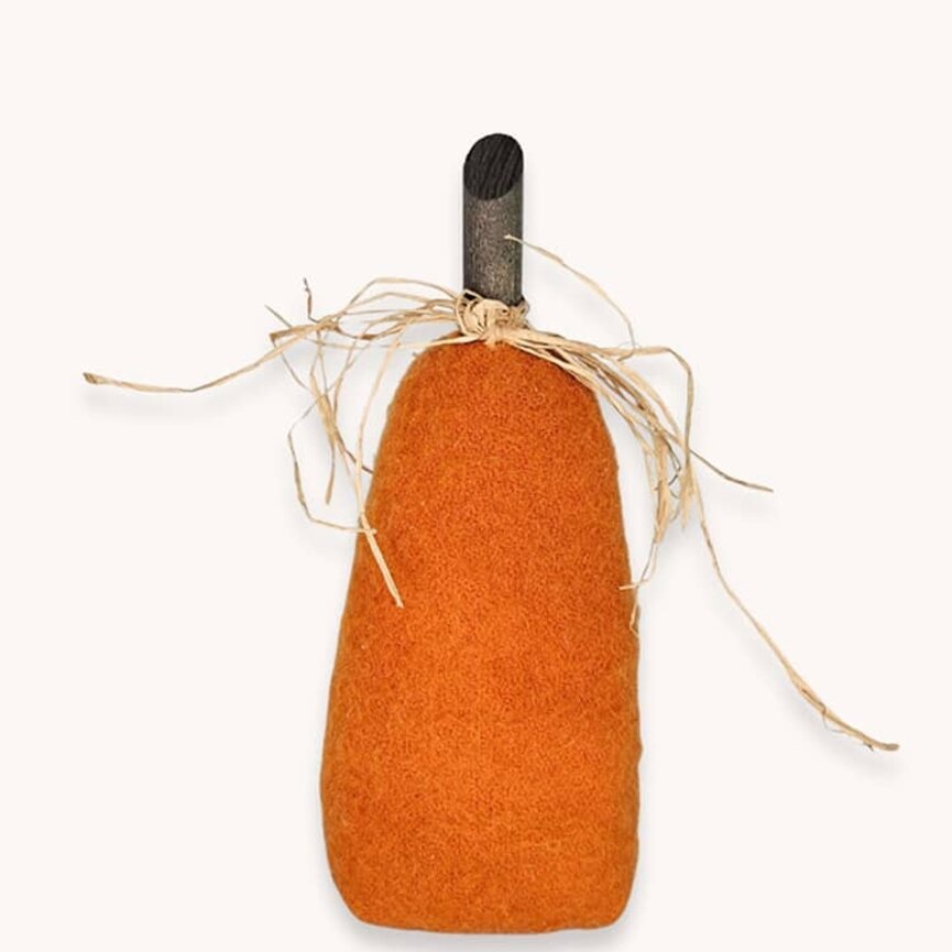 Fuzzy Wool Pumpkin - 11"