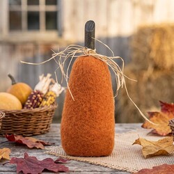 Fuzzy Wool Pumpkin - 11"