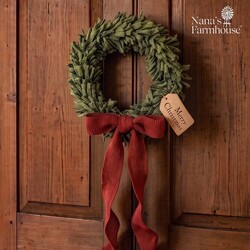 Wool Felt Wreath Garden Gate with Seeded Strawberry Bow - 9"