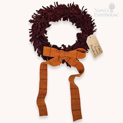 Wool Felt Wreath Jams & Jellies with Pumpkin Patch Bow - 9"