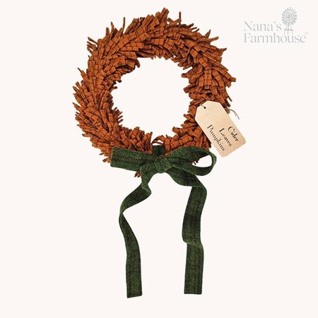 Carrot Top Wool Wreath with Galloway Girl Bow