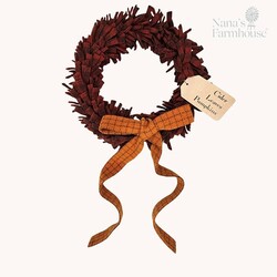 Wool Felt Wreath PA Camo with Carrot Top Bow - 9"