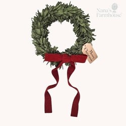 Wool Felt Wreath Garden Gate with Seeded Strawberry Bow - 9"