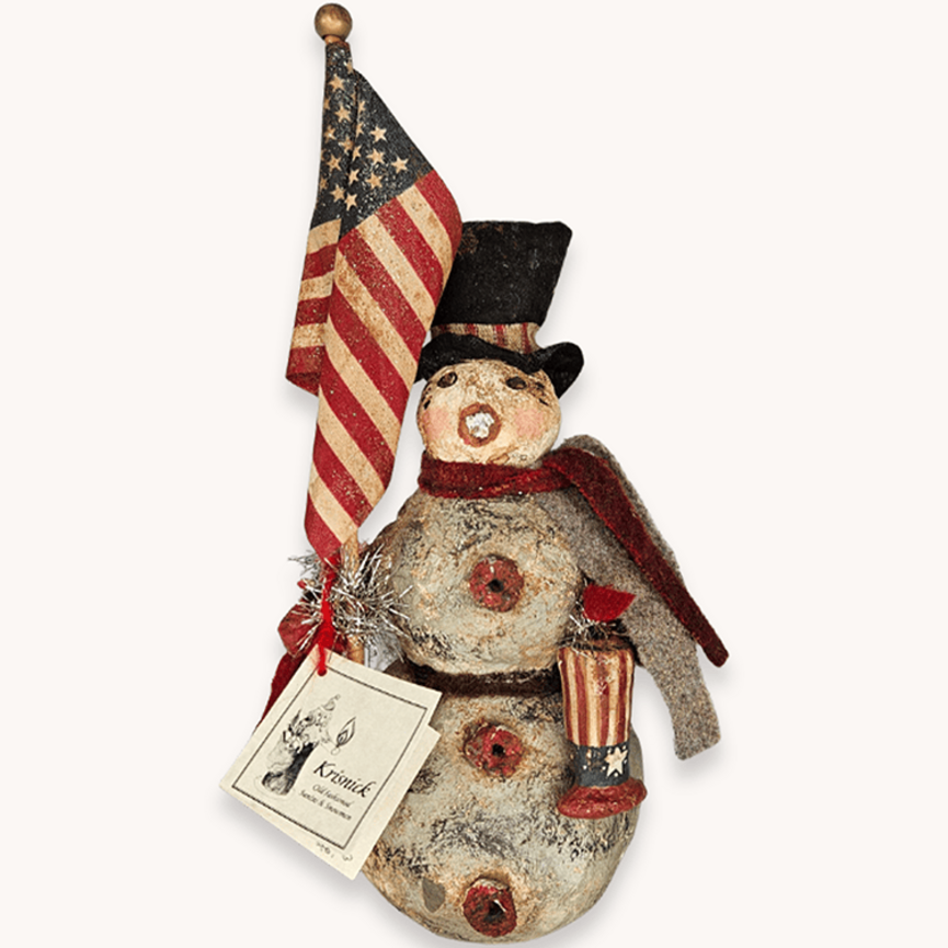 Krisnick Patriotic Snowman with Flag