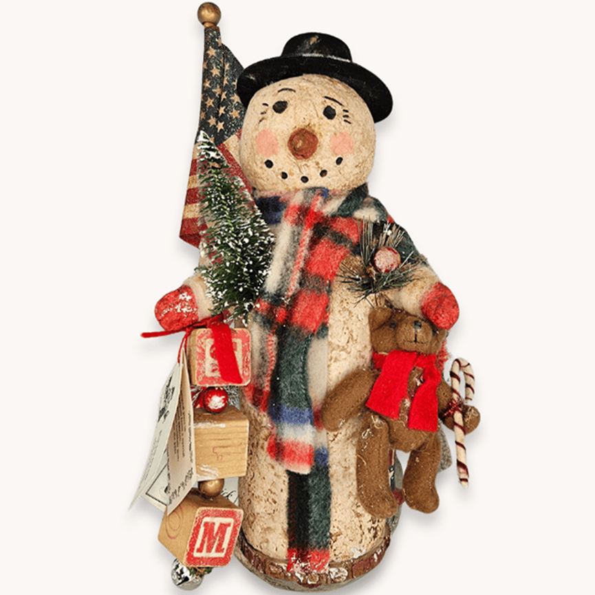Krisnick Snowman with Blocks & Bear - 13"