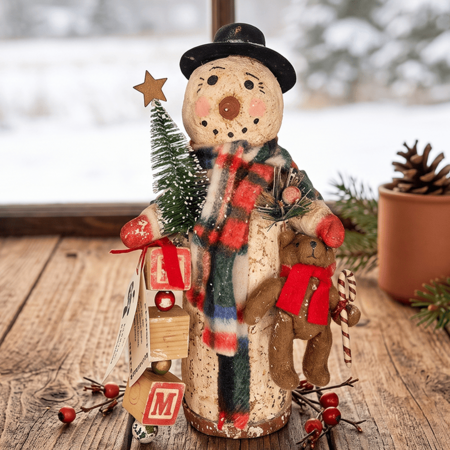 Snowman with Blocks & Bear
