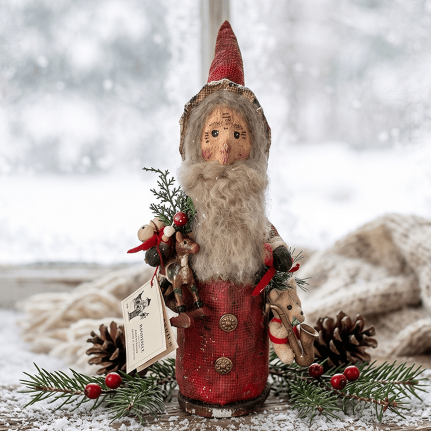 Krisnick Santa with Toy Horse & Bear - 16.5"
