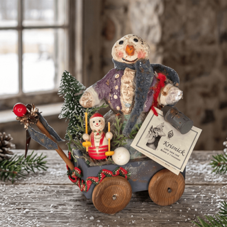 Snowman in Toy Wagon