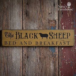 Black Sheep Bed & Breakfast Wall Sign - 24"