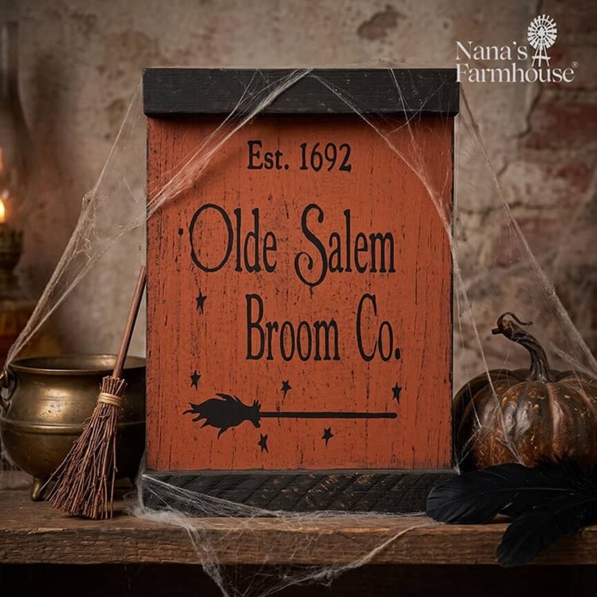 Olde Salem Broom Co. Shelf Sitter Sign - 10"