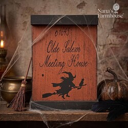 Olde Salem Meeting House Shelf Sitter Sign - 10"