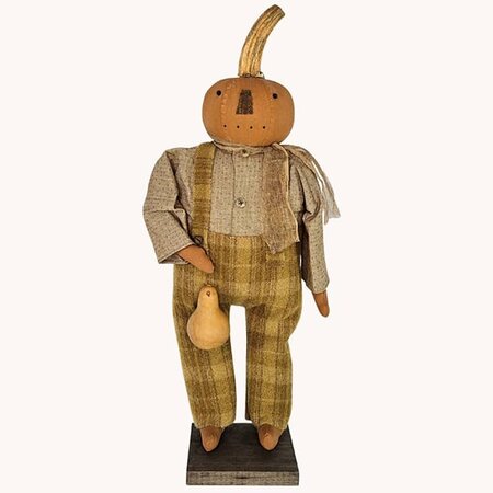 Pumpkin Boy Doll Holding Squash