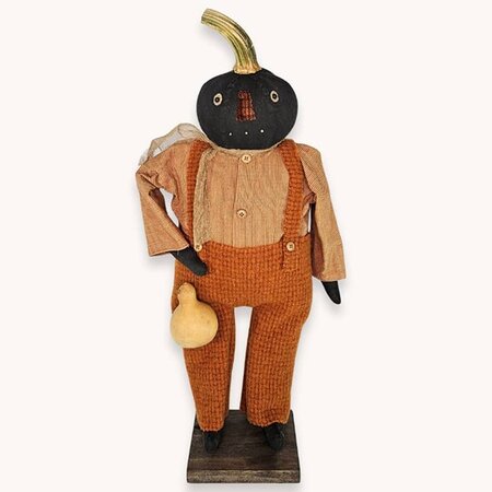 Pumpkin Boy Doll Holding Squash