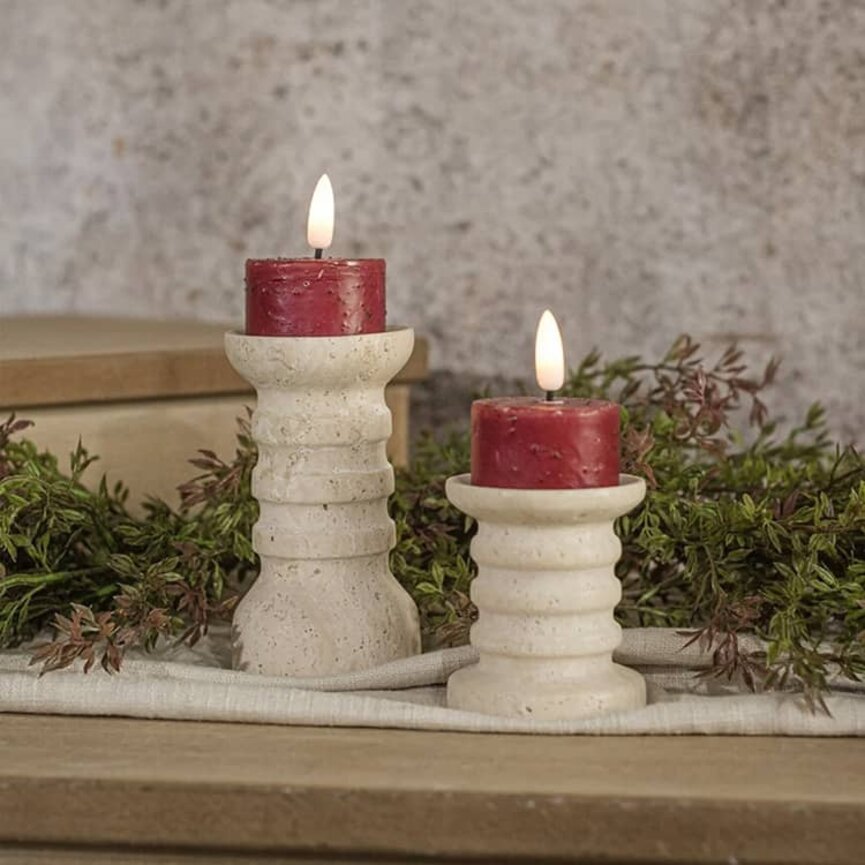 3D Flame Red Tealight Candles Set of 2  - 1" T