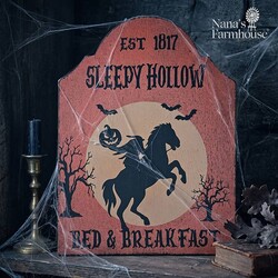 Sleepy Hollow Bed & Breakfast Shelf Sitter Sign - 12" x 9"