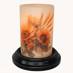 Fall Sunflower Cluster Candle Sleeve - Antique Vanilla