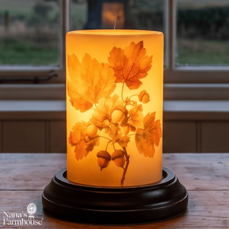 Oak Tree Acorns Candle Sleeve - Antique Vanilla