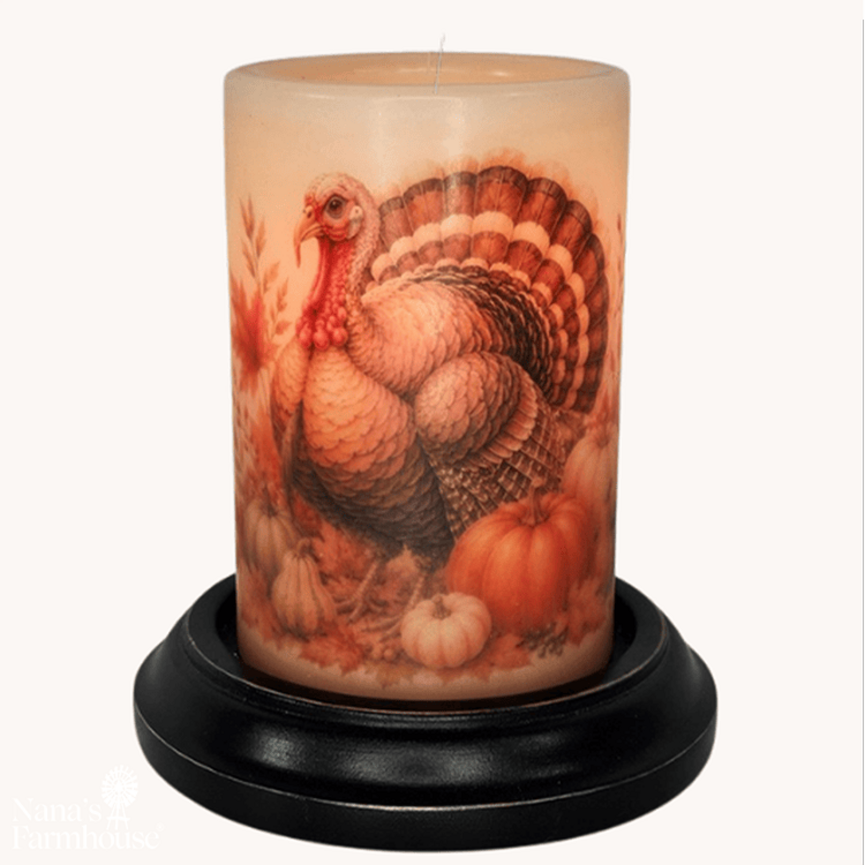 Old Time Turkey Candle Sleeve - Antique Vanilla