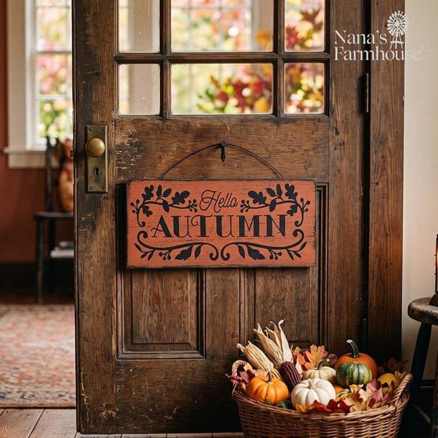 Hello Autumn Hanging Sign - 5.5" x 11.5"