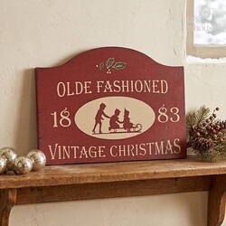 Old Fashioned Vintage Christmas Shelf Sitter Sign - 12"