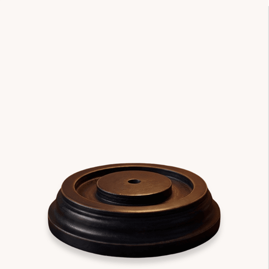 Round Candle Sleeve Base Black Non Electric