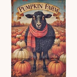Black Sheep Pumpkin Farm Double Sided Yard Flag 40 T x 28 W