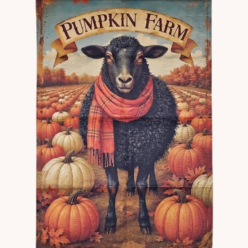 Black Sheep Pumpkin Farm Double Sided Yard Flag 40 T x 28 W
