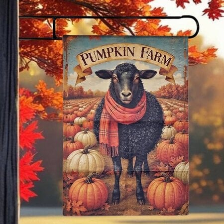 Black Sheep Pumpkin Farm Yard Flag