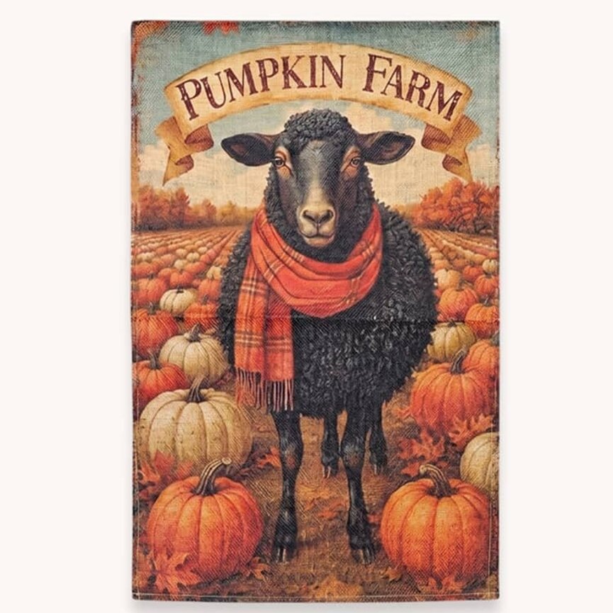 Black Sheep Pumpkin Farm Garden Flag - 17.25"