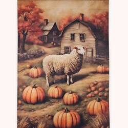 Fall Sheep Pumpkin Farm Yard Flag - 40"