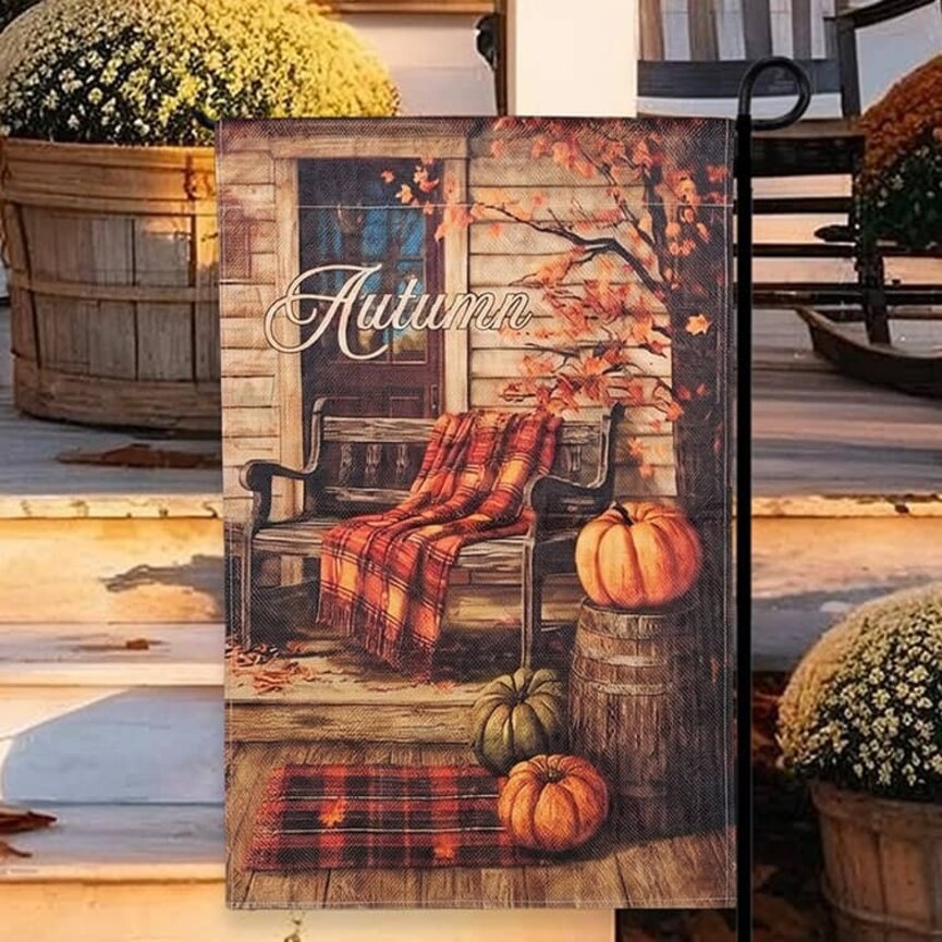 Autumn Porch Garden Flag - 17.25"