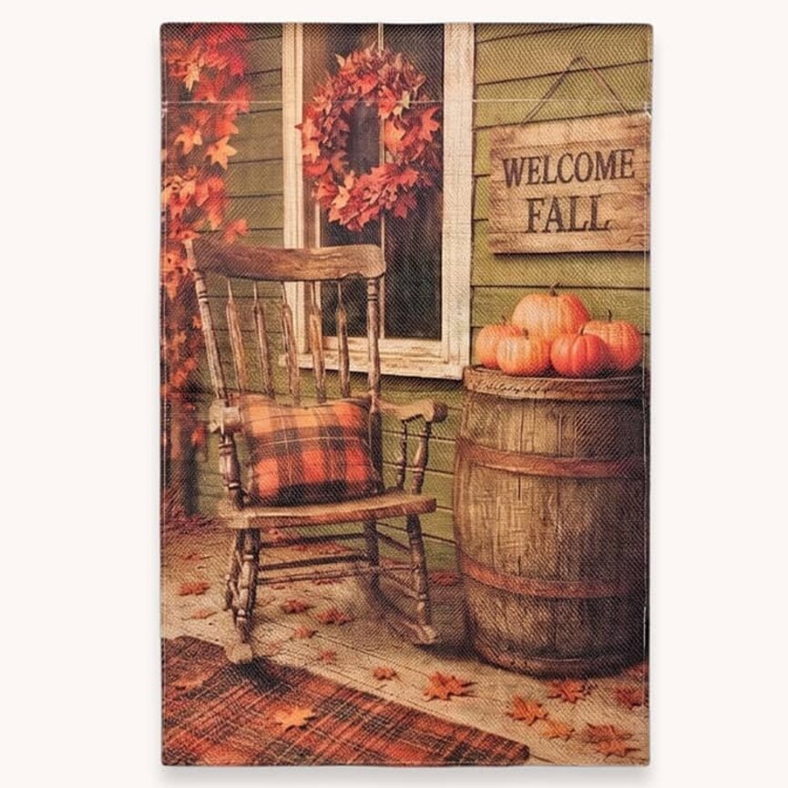 Welcome Fall Front Porch Garden Flag - 17.25"