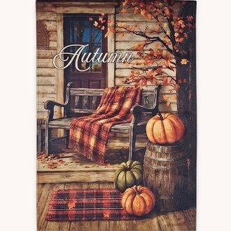 Autumn Porch Double Sided Yard Flag