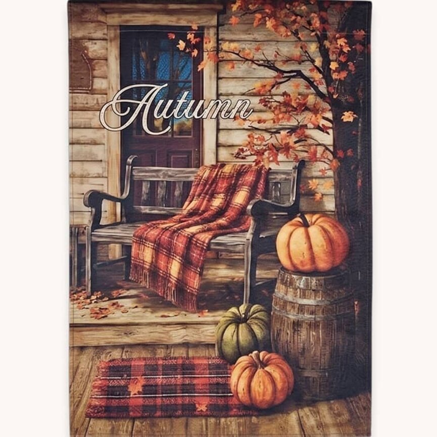 Autumn Porch Double Sided Yard Flag - 40"