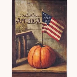 God Bless America Pumpkin Yard Flag - 40"