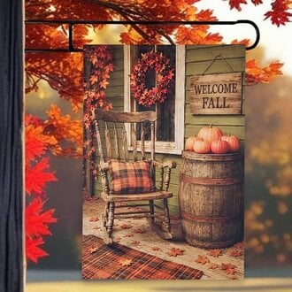 Welcome Fall Front Porch Yard Flag