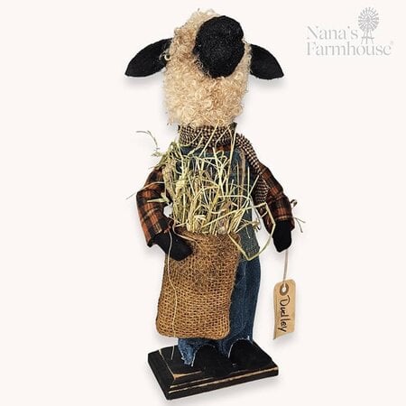 Dudley Boy Sheep Doll Holding A Bag Of Straw