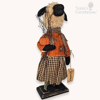 Mablean Girl Sheep Doll Holding A Pumpkin