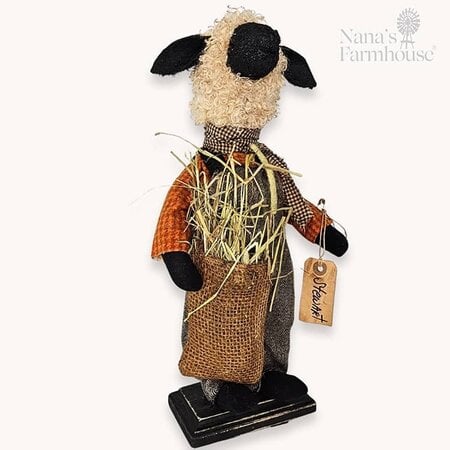 Stewart Boy Sheep Doll Holding Bag of Straw