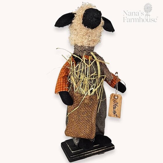 Stewart Boy Sheep Doll Holding Bag of Straw